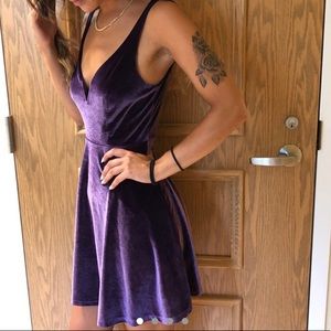 Purple Velvet Cocktail Dress